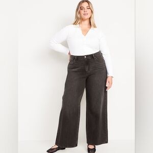 Old Navy Charcoal Wide Leg Jeans